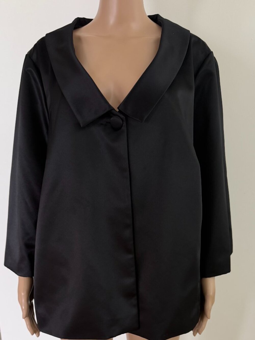 ALEX EVENINGS Black Tuxedo  Blazer/Coat SATIN Quiet Luxury Money Size 3X